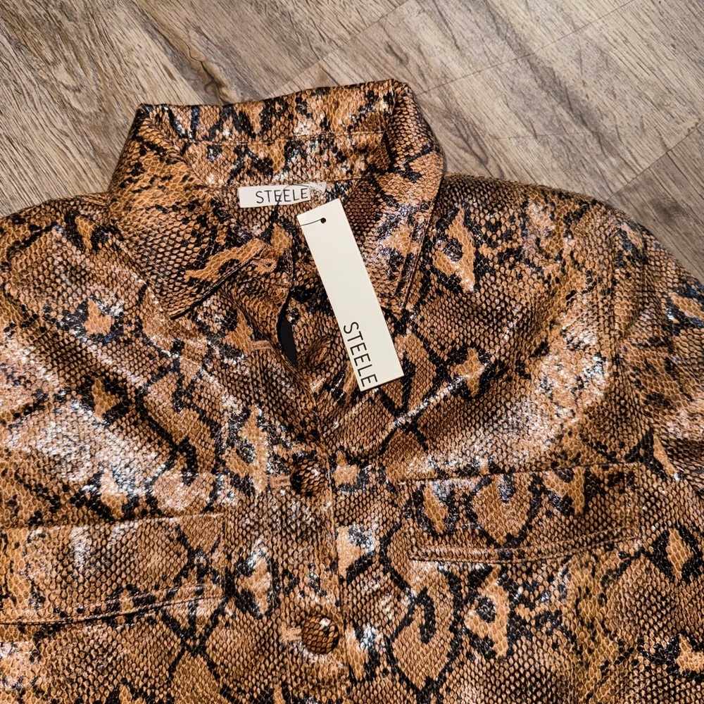 Steele • Faux Python Print Jacket NWT - image 8